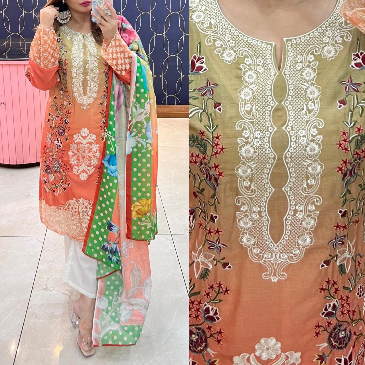 Article 1645 – Pure Cotton Pakistani Suit (Sizes 40–46)