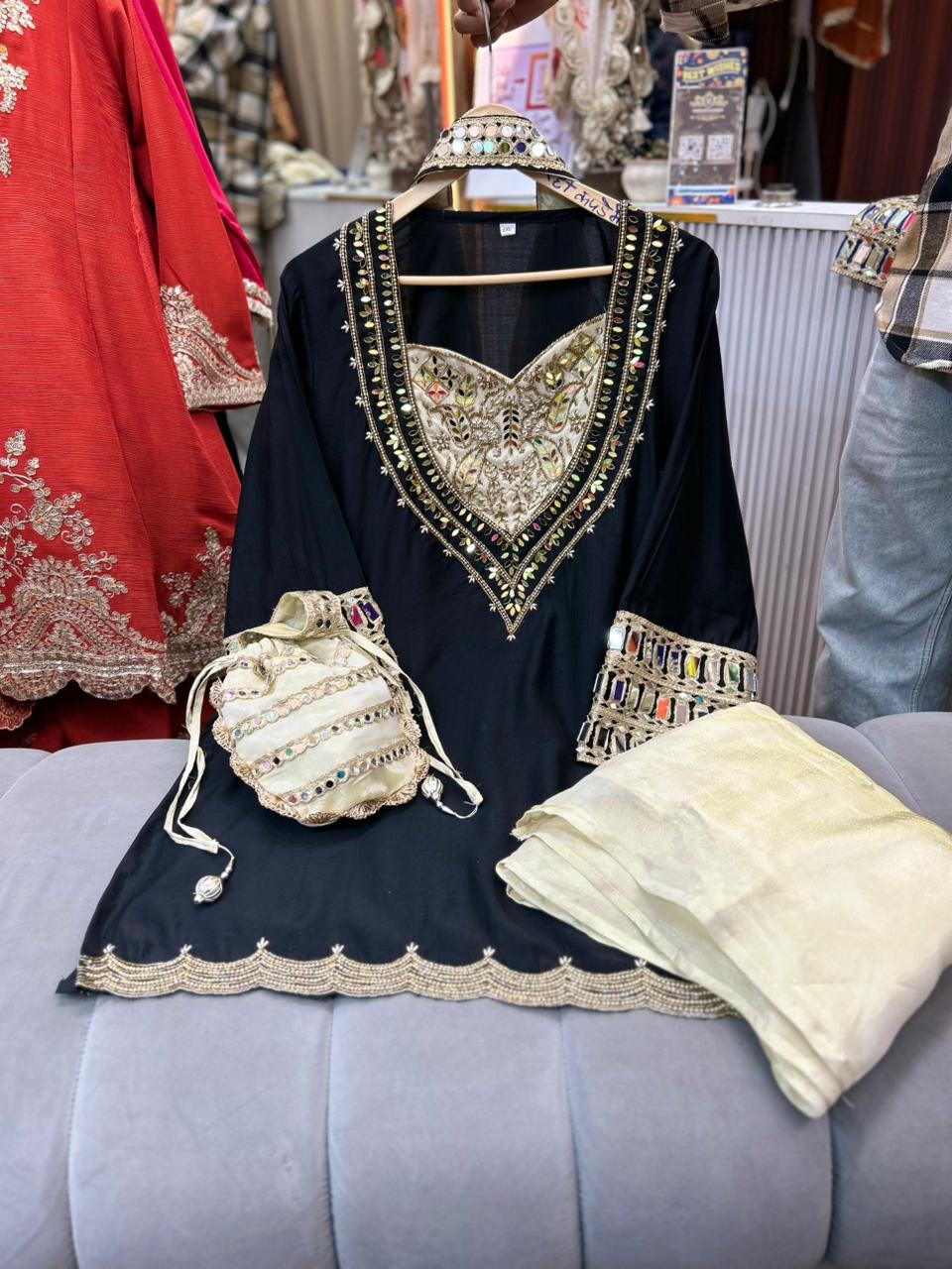 Article 1824 – Cotton Silk Party Wear Co-ord Set | Sizes L to 3XL