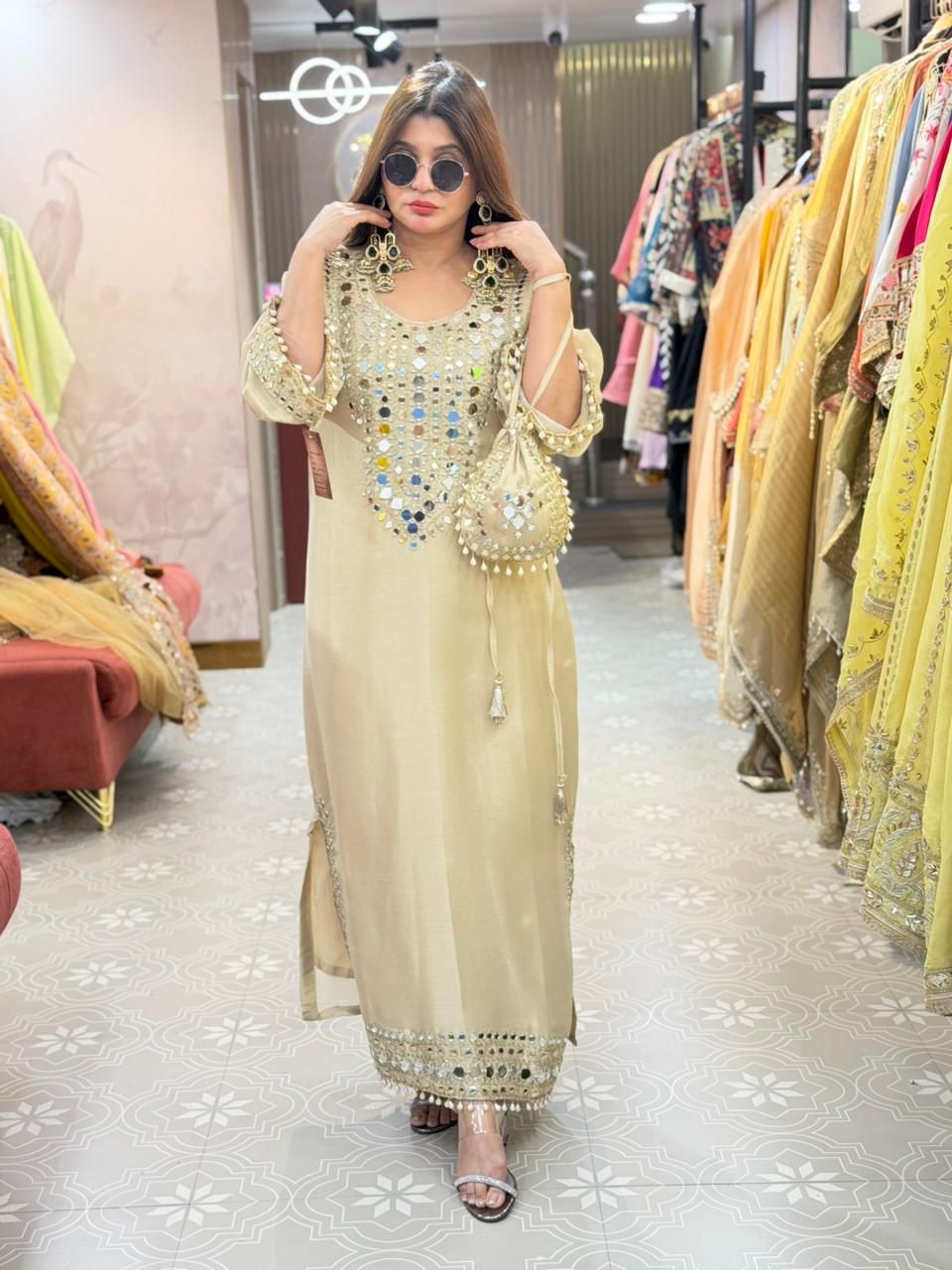 Long Dress with original mirror work