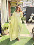 Short Anarkali with original mirror work and gotta patti detailing