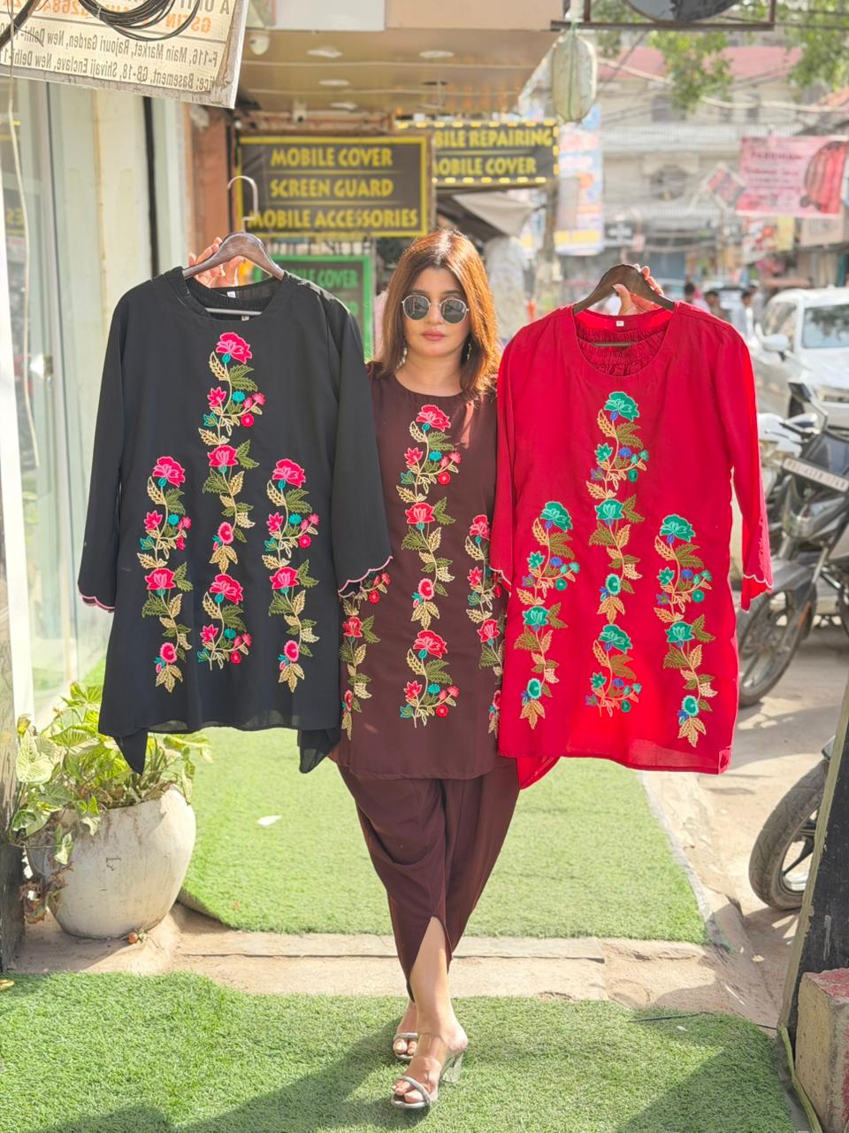 Pure Pakistani Cotton Coord Set with Embroidery | Size 40 | Elegant Ethnic Wear (Copy)