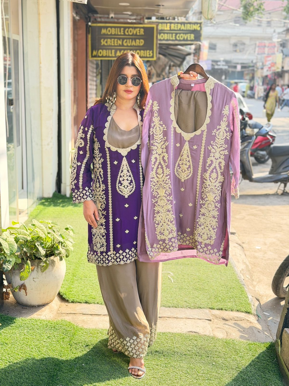 Article 1866 – Chinon 3-Piece Embroidered Cordset | Premium Festive Wear | Urban Closet