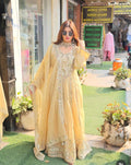 Long Crush Tissue Anarkali with gotta patti and mirror work