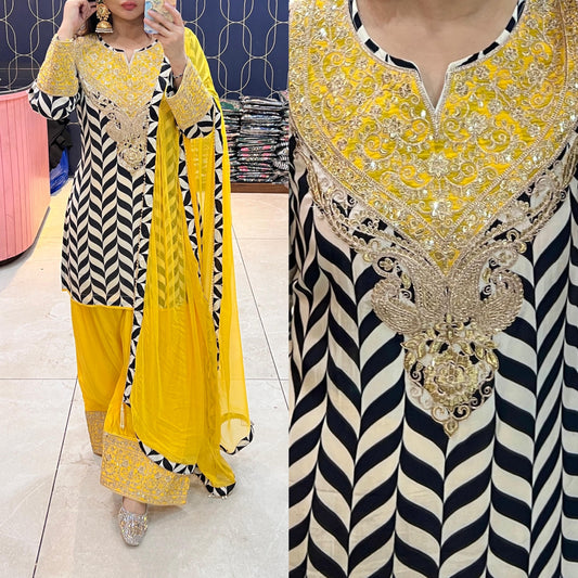 Article 1905 – Pure Crepe Farshi Salwar Suit with Zari Work | Designer Ethnic Wear | Sizes 40–46