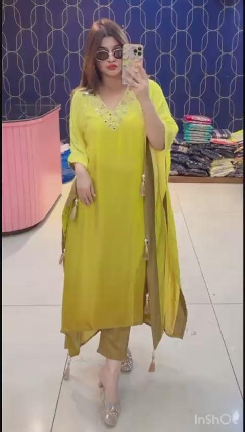 Article 1596 – Ombre Print Crepe Kaftan