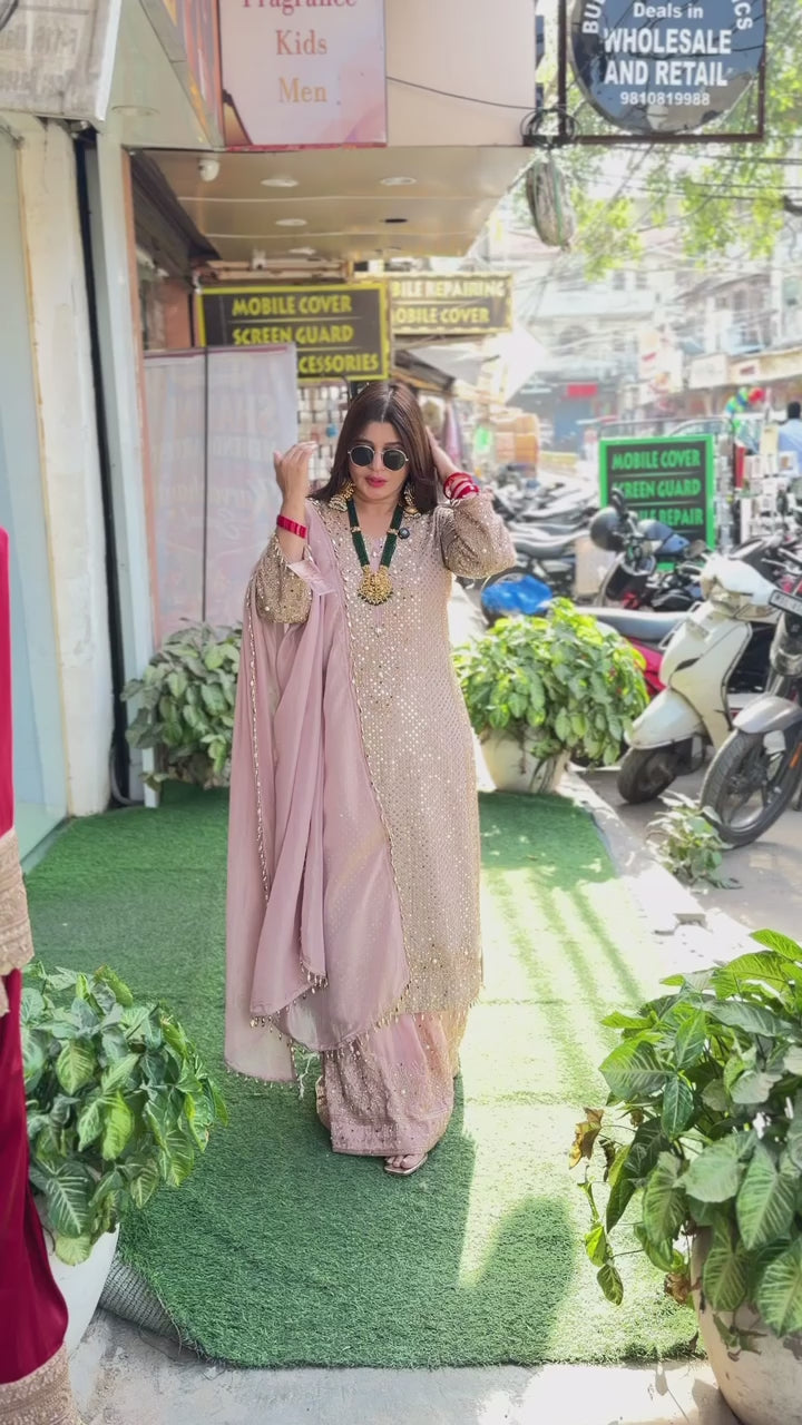 "Lishba" - Pakistani suit with beats work