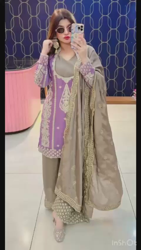 Article 1866 – Chinon 3-Piece Embroidered Cordset | Premium Festive Wear | Urban Closet