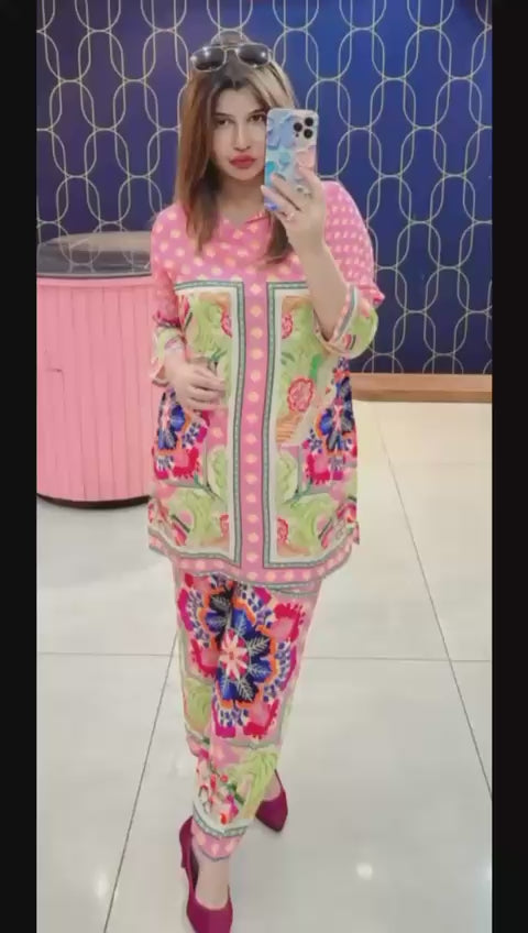 Article 1833– Pure Viscose Crepe Shirt & Pant Set