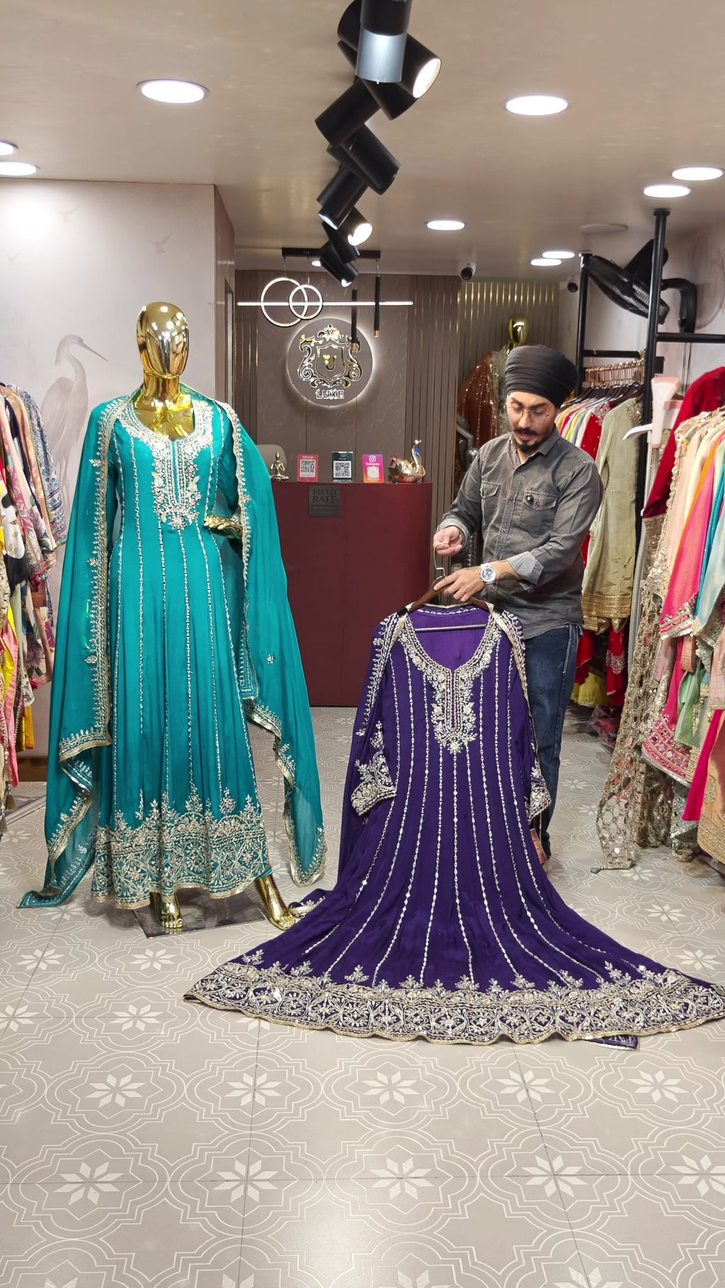 "Rishba"- Anarkali with original mirror work