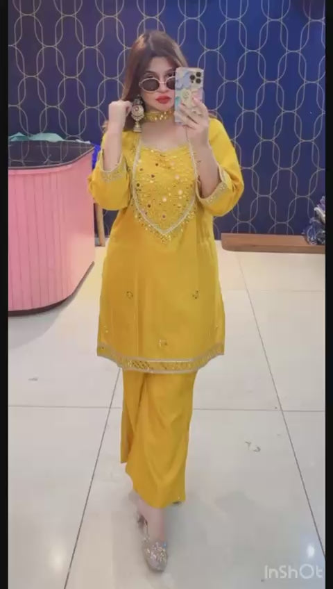 Article 1910 – Cotton Silk Cord Set with Real Mirror Work (Sizes 40–46)