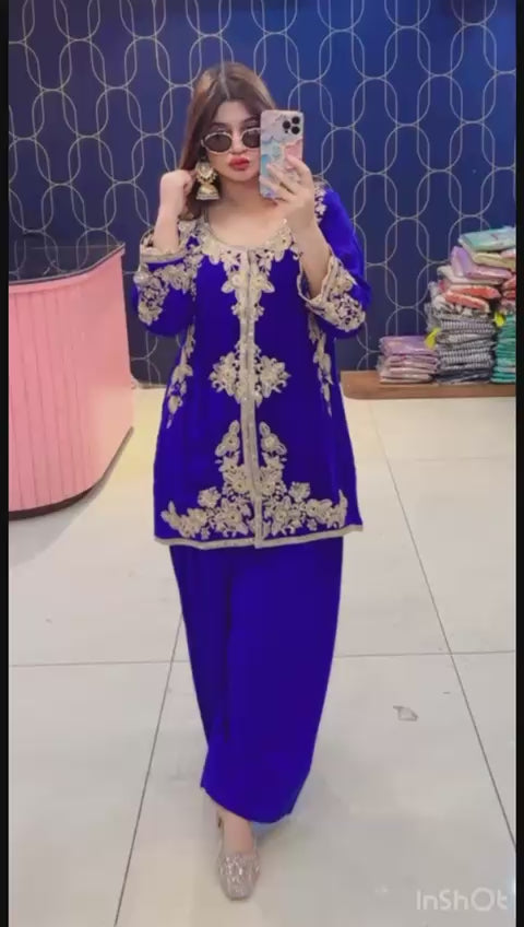 Article 1956 | Pure Crepe Farshi Salwar with Short Kurti | Premium Ethnic Wear