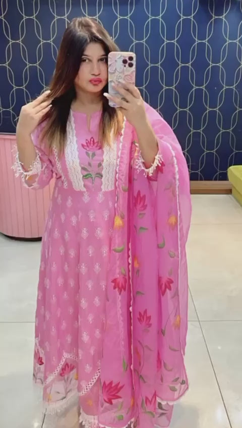 Rutba Khan 3094 – Designer Anarkali Suit | Schiffli Cotton & Organza