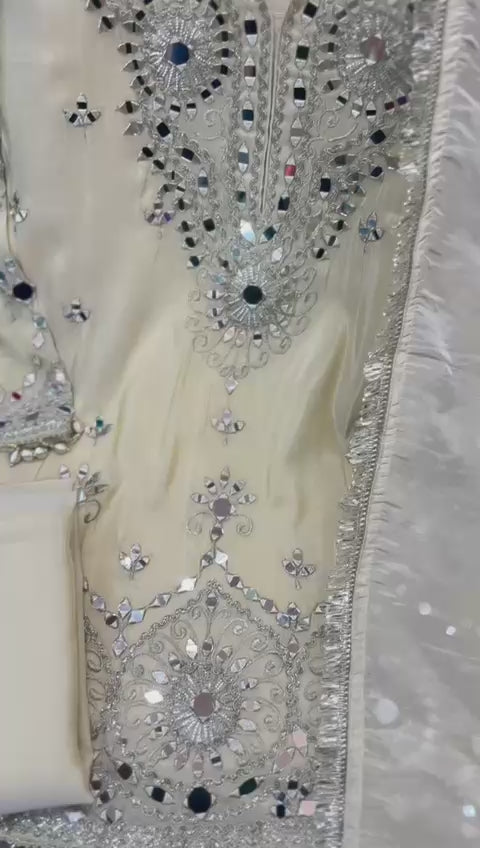 Article 1931 – Heavy Real Mirror Work Suit with Sharara & Dupatta | Premium Festive Wear | Sizes 40–46