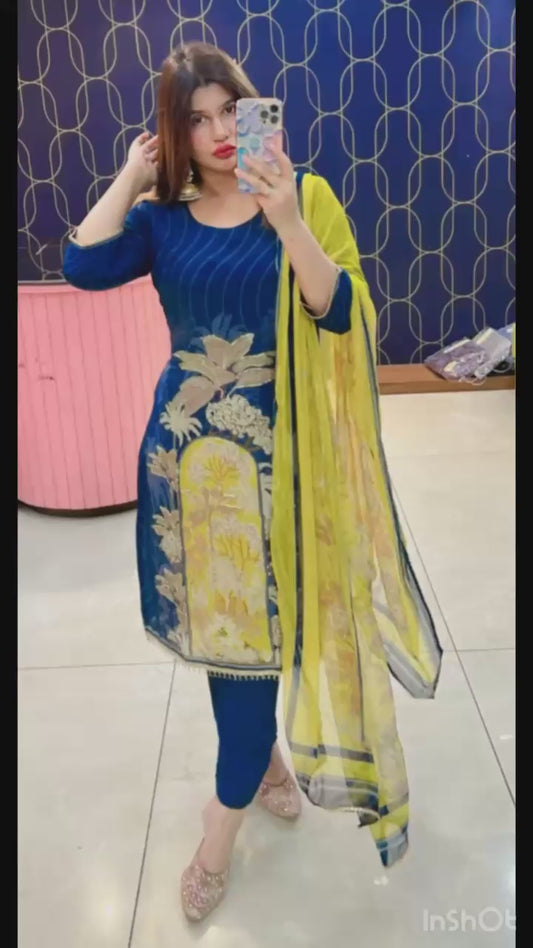 Article 1813– Beautiful Digital Printed Crepe Suit | Premium Ethnic Wear