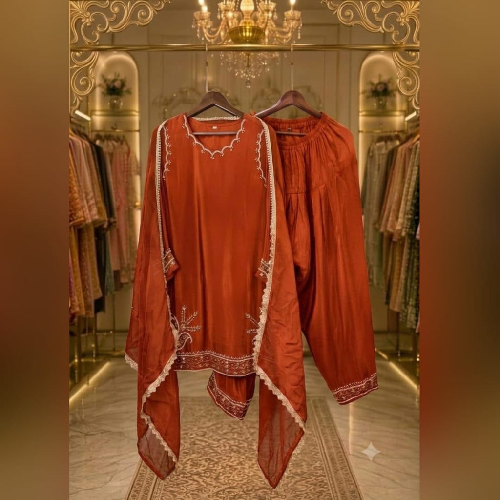 Pure crepe coord set with farshi salwar