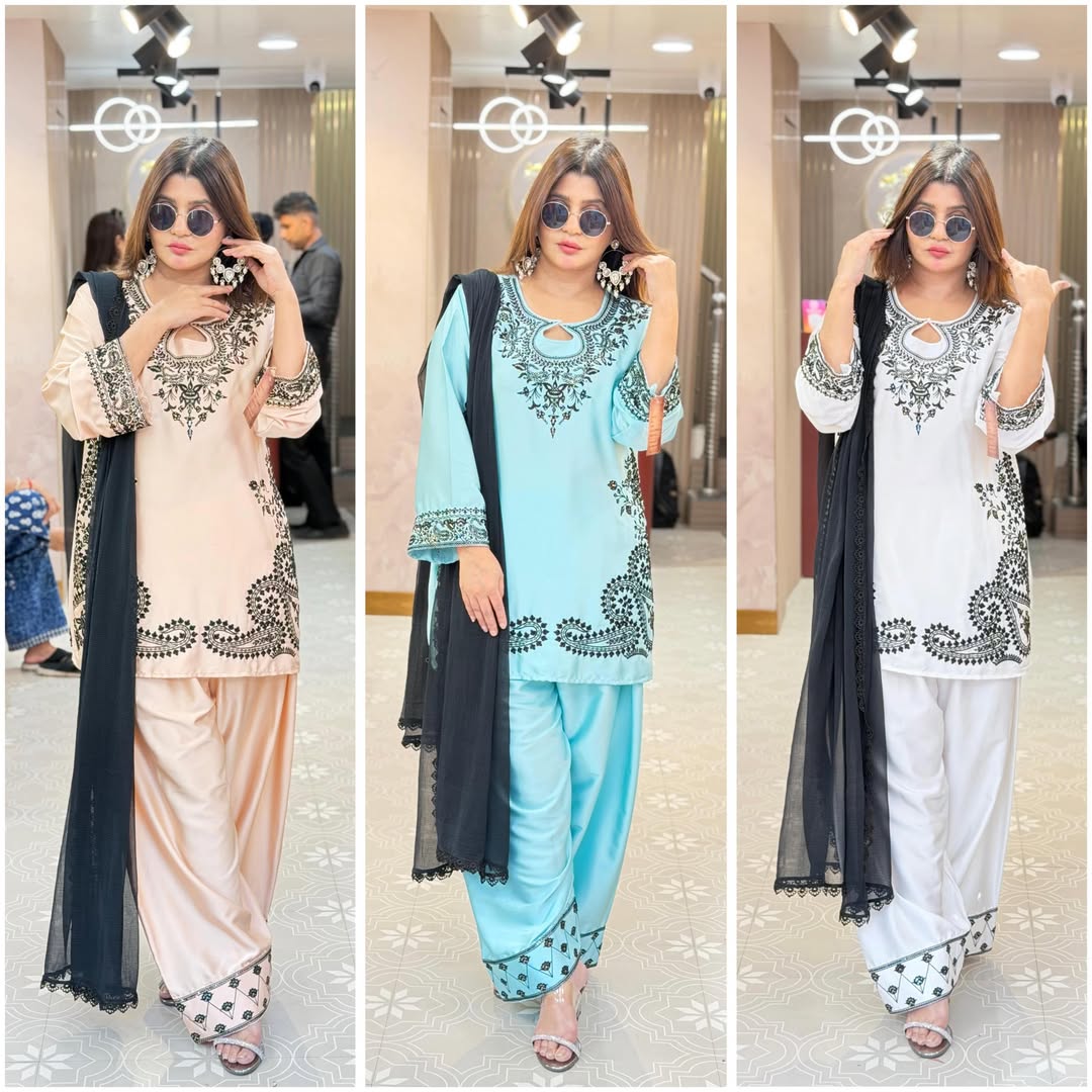 Armani satin coord set with farshi salwar