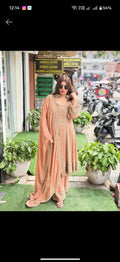 Pakistani style peplum suit with beats work