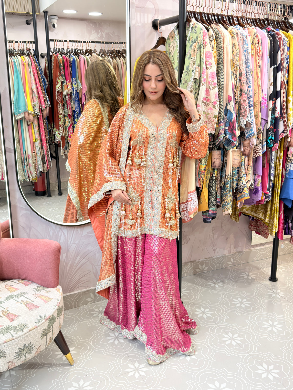 Urban closet luxe suit set with sharara