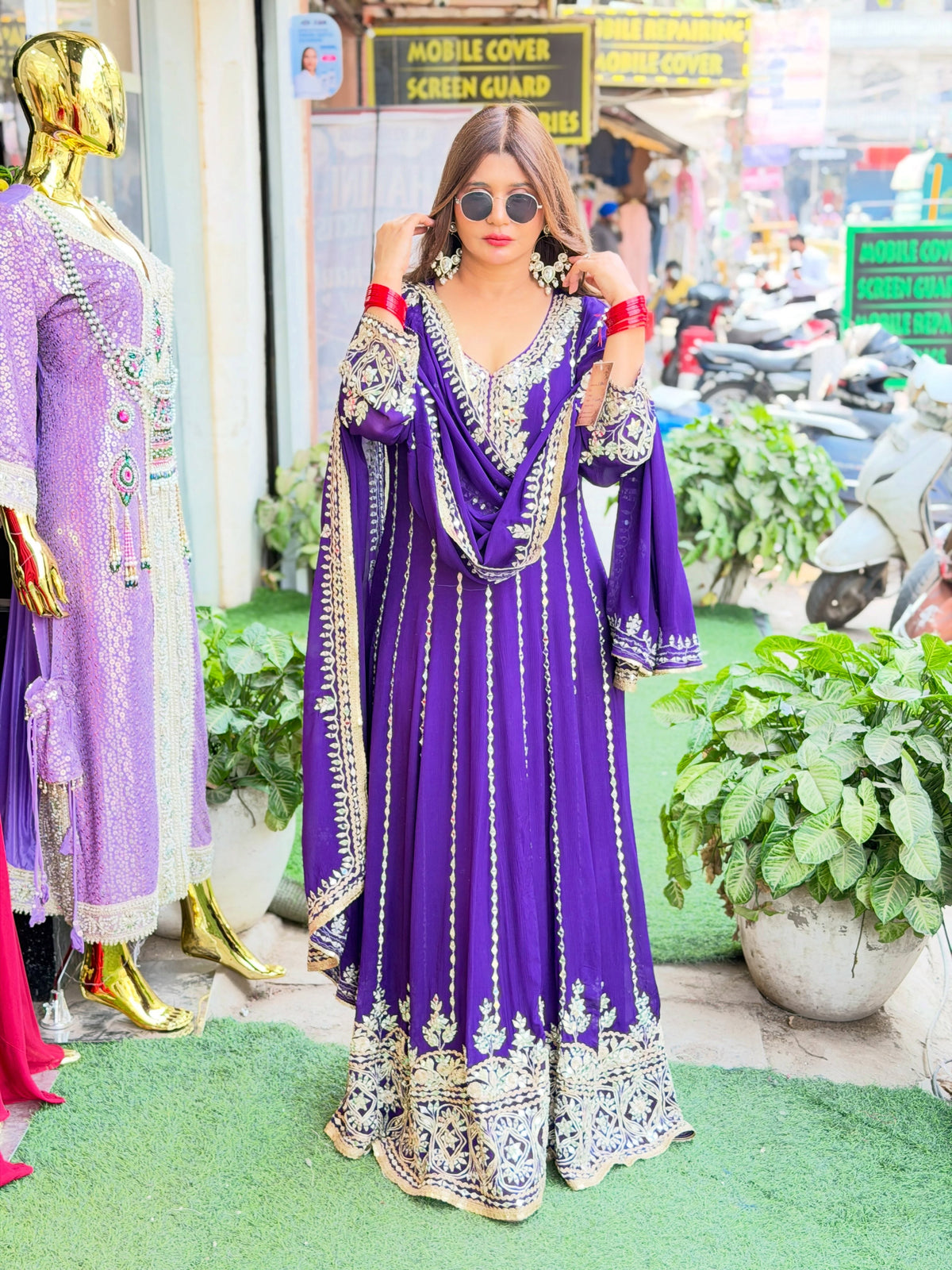 "Rishba"- Anarkali with original mirror work