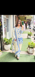 Pure Pakistani printed Muslin Suit with Dupatta , Elegant Ethnic Wear