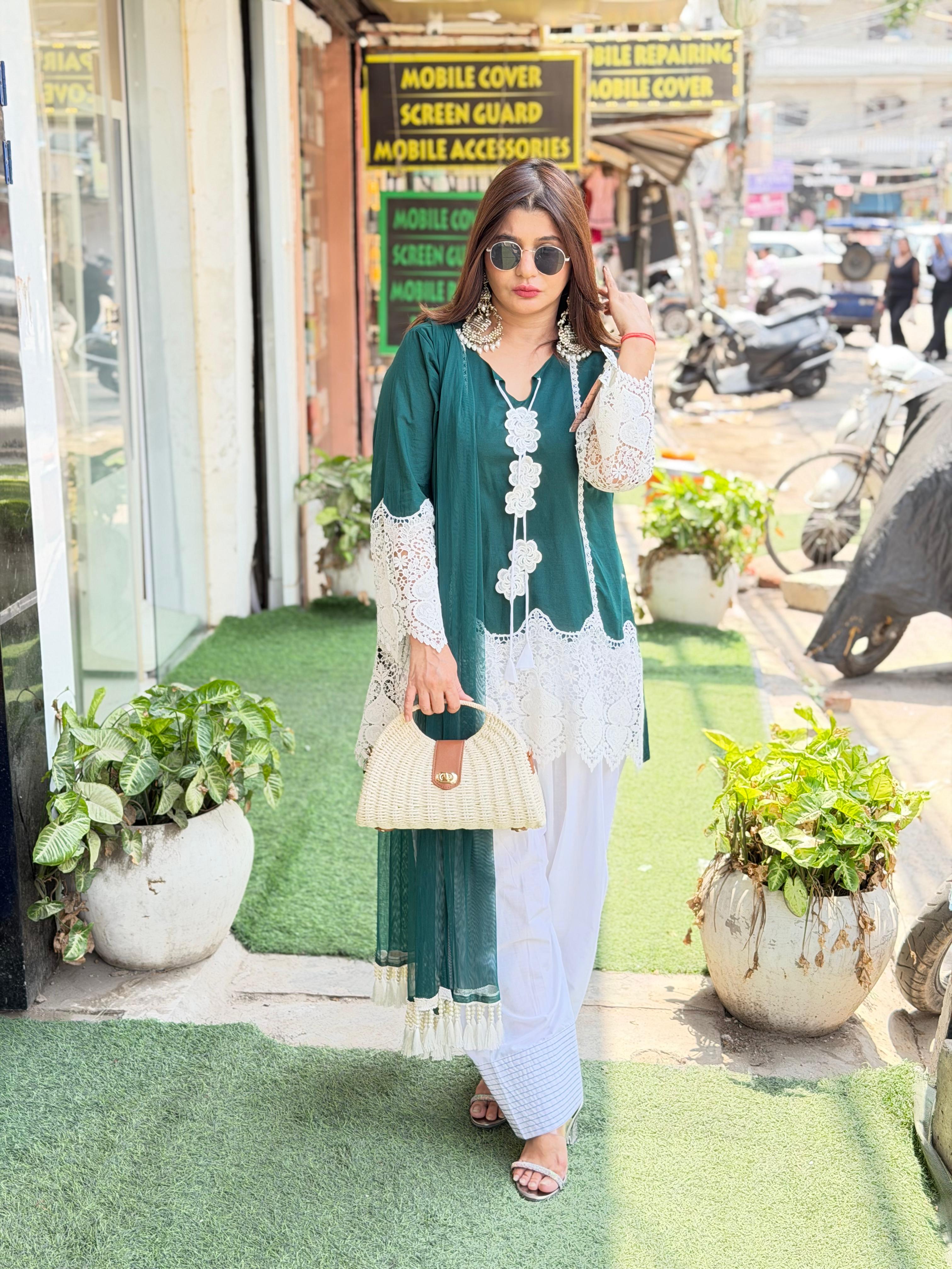 Cotton farshi salwar co-ord set with dupatta