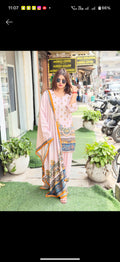 Pure Pakistani printed Muslin Suit with Dupatta , Elegant Ethnic Wear