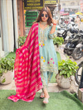 Tissue shimmer three piece with tulip pants