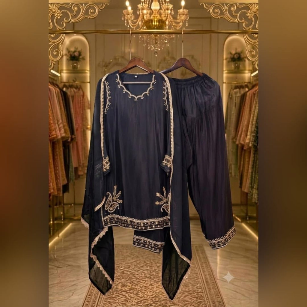 Pure crepe coord set with farshi salwar