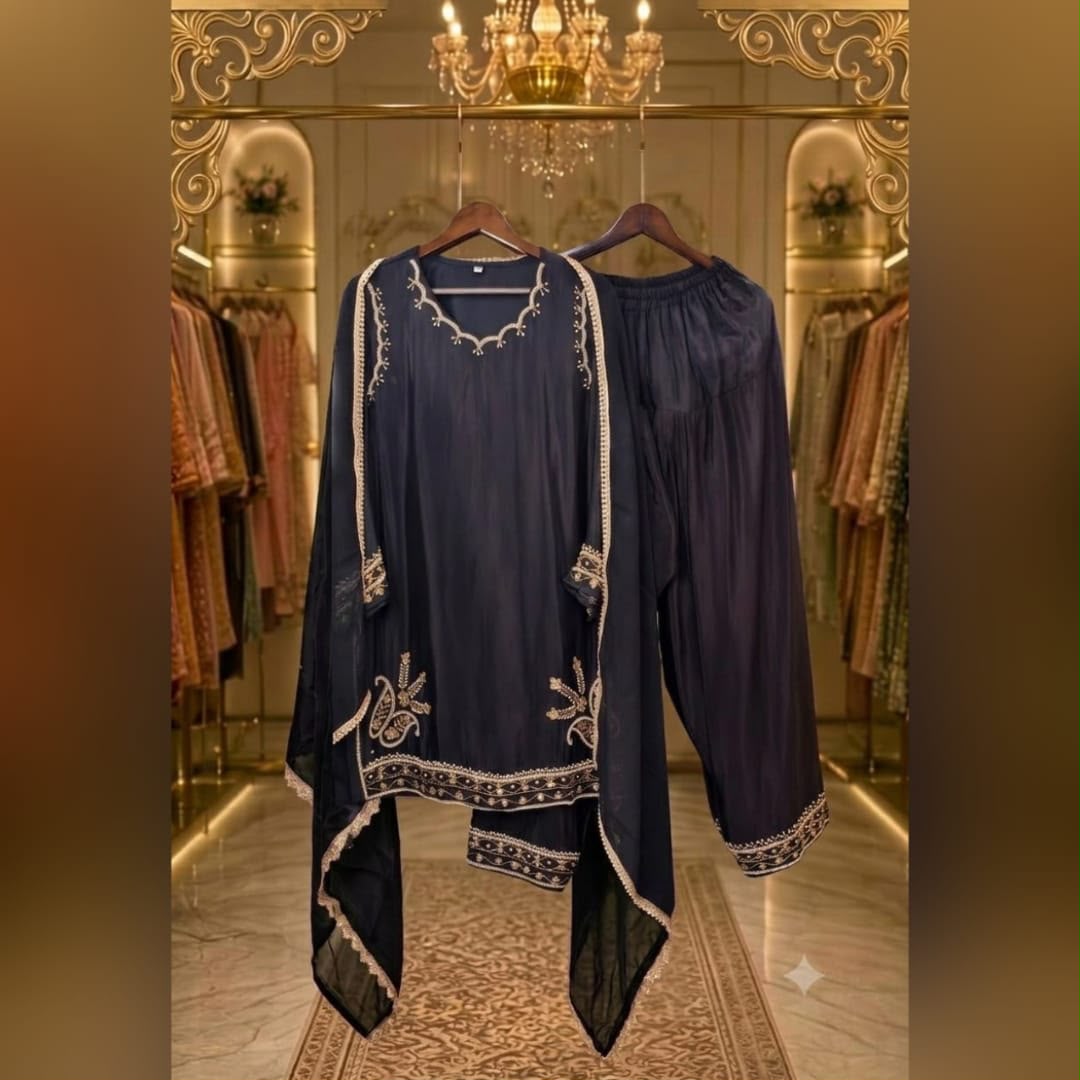 Pure crepe coord set with farshi salwar