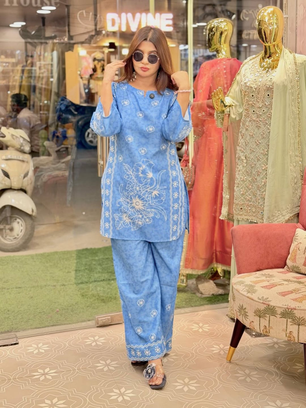 Printed cotton co-ord set