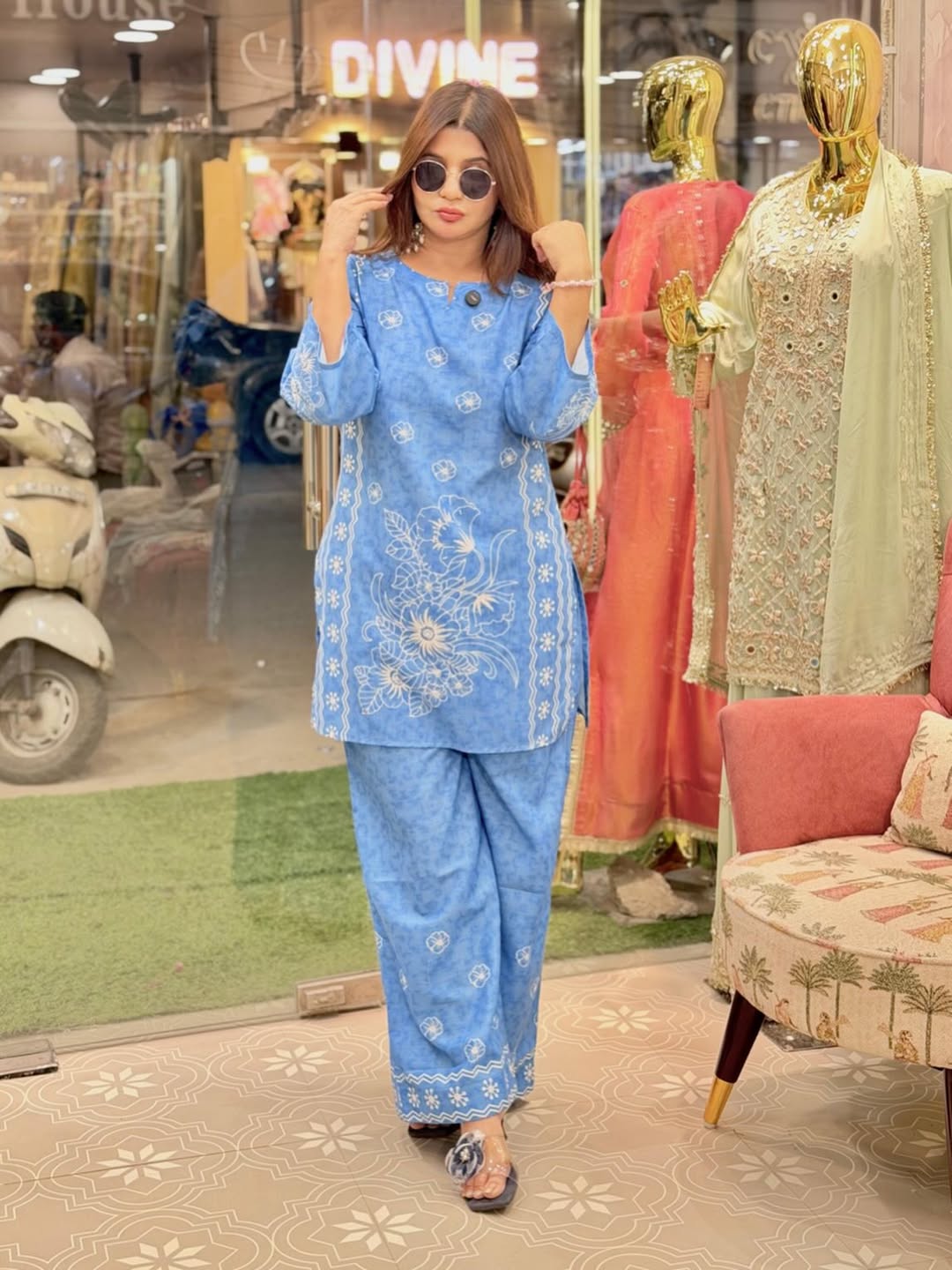 Printed cotton co-ord set