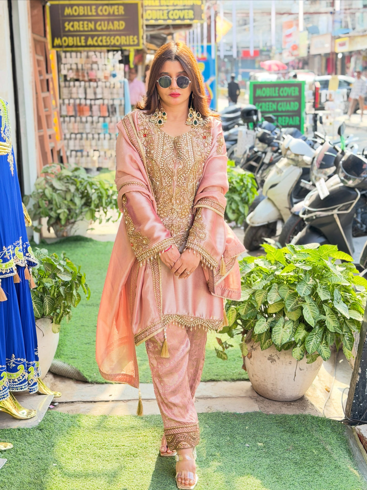 Urban closet luxe suit set with pants and dupatta