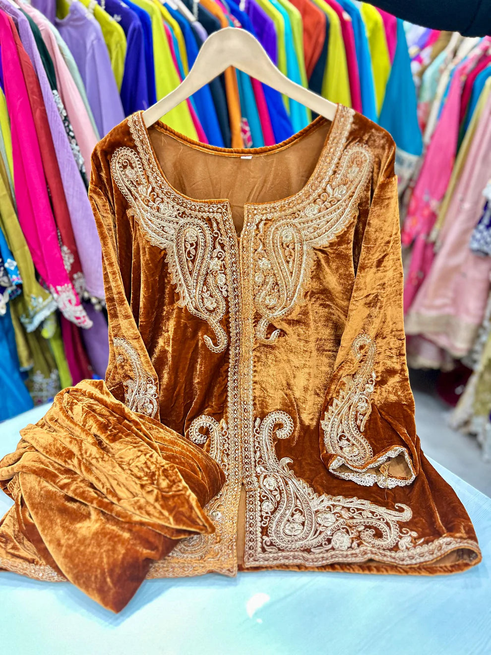 Article 1150 – Velvet Sherwani Cord Set with Tulip Pant & Embroidery | Urban Closet