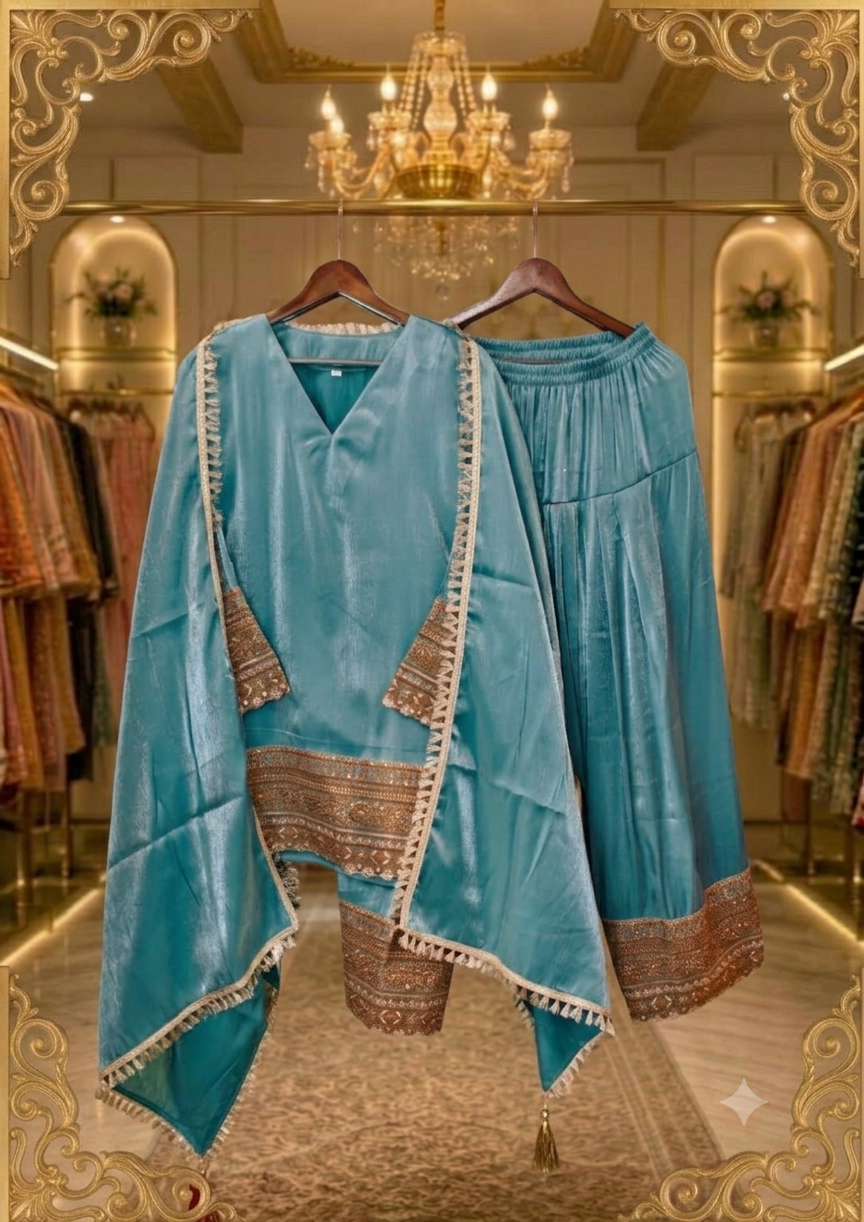 Code-2743 "DIWANA" Three Piece Farshi Salwar Suit