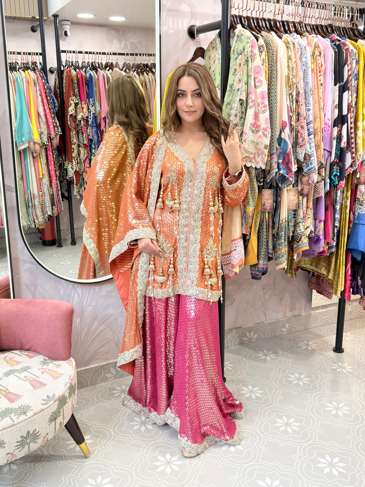 Urban closet luxe suit set with sharara