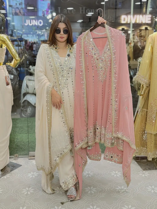 Anarkali with original mirror work