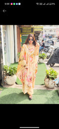 Pure Pakistani printed Muslin Suit with Dupatta , Elegant Ethnic Wear