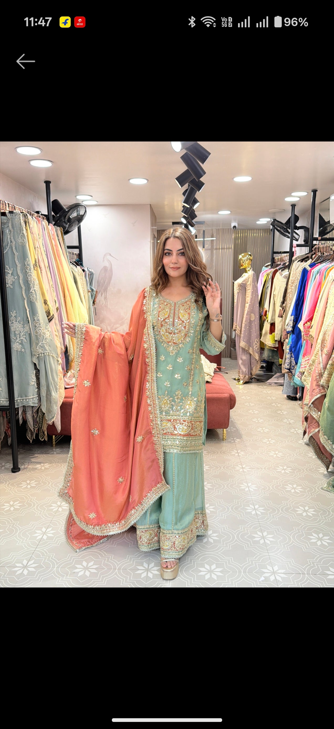 Pure tissue coord set with farshi salwar and gotta work