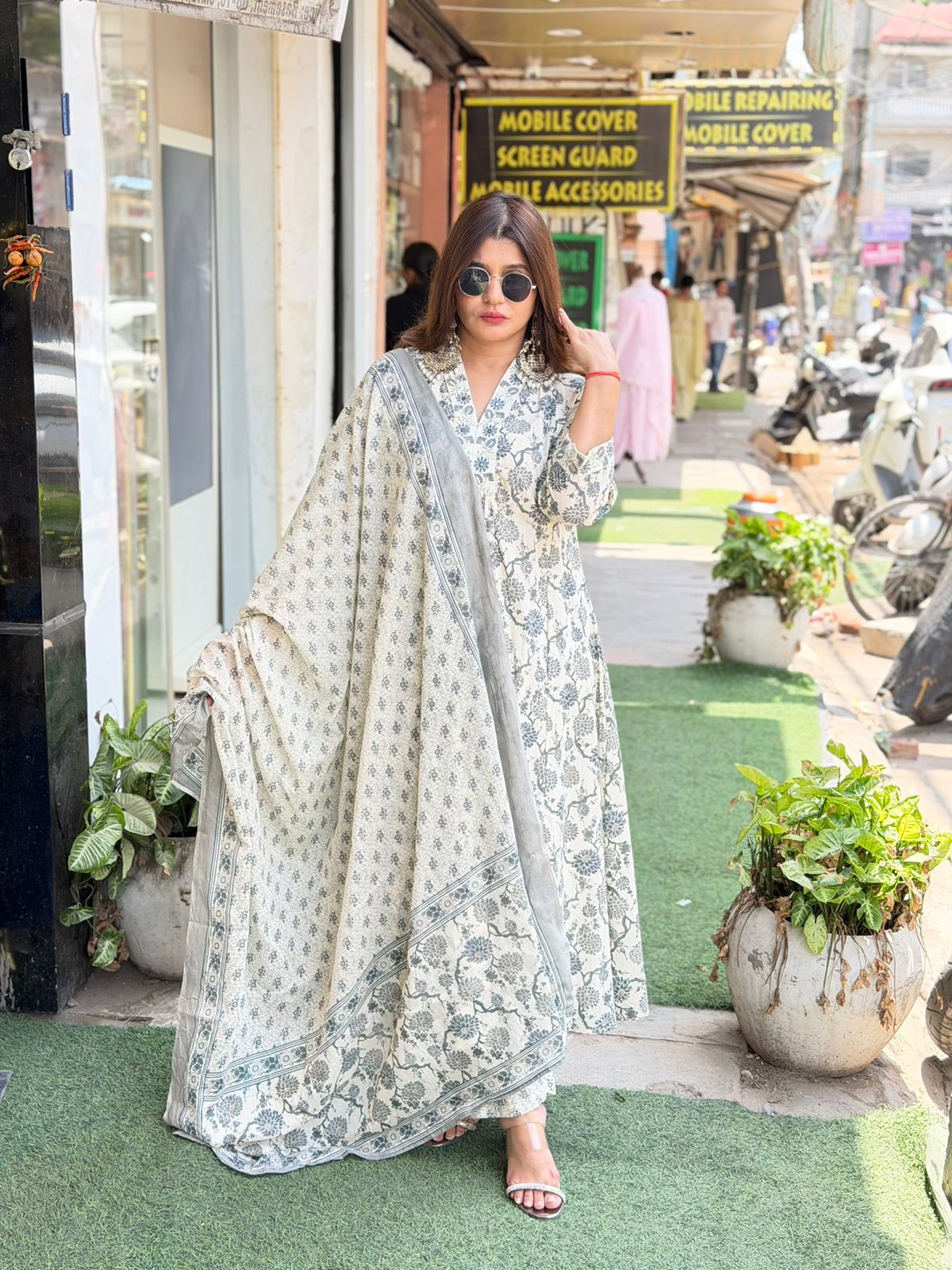 cotton three piece suit with beautiful duapatta