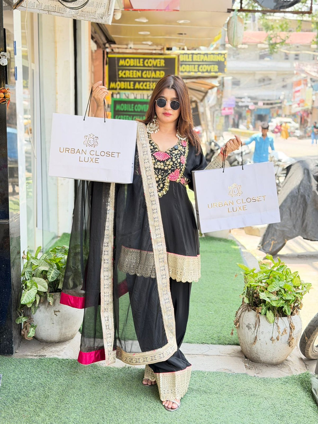 Pure Crepe Farshi Salwar Suit with Premium Dupatta | Urban Closet
