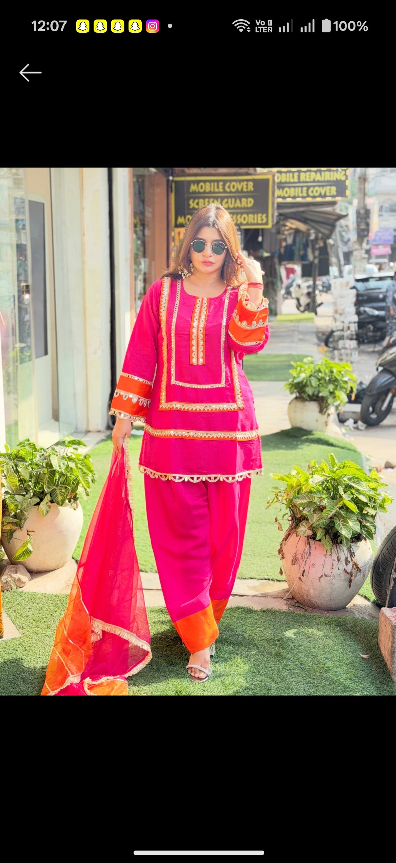 Article 1758 – Pure Cotton Silk Farshi Salwar Suit with Organza Dupatta & Mirror Work | Sizes 40–46