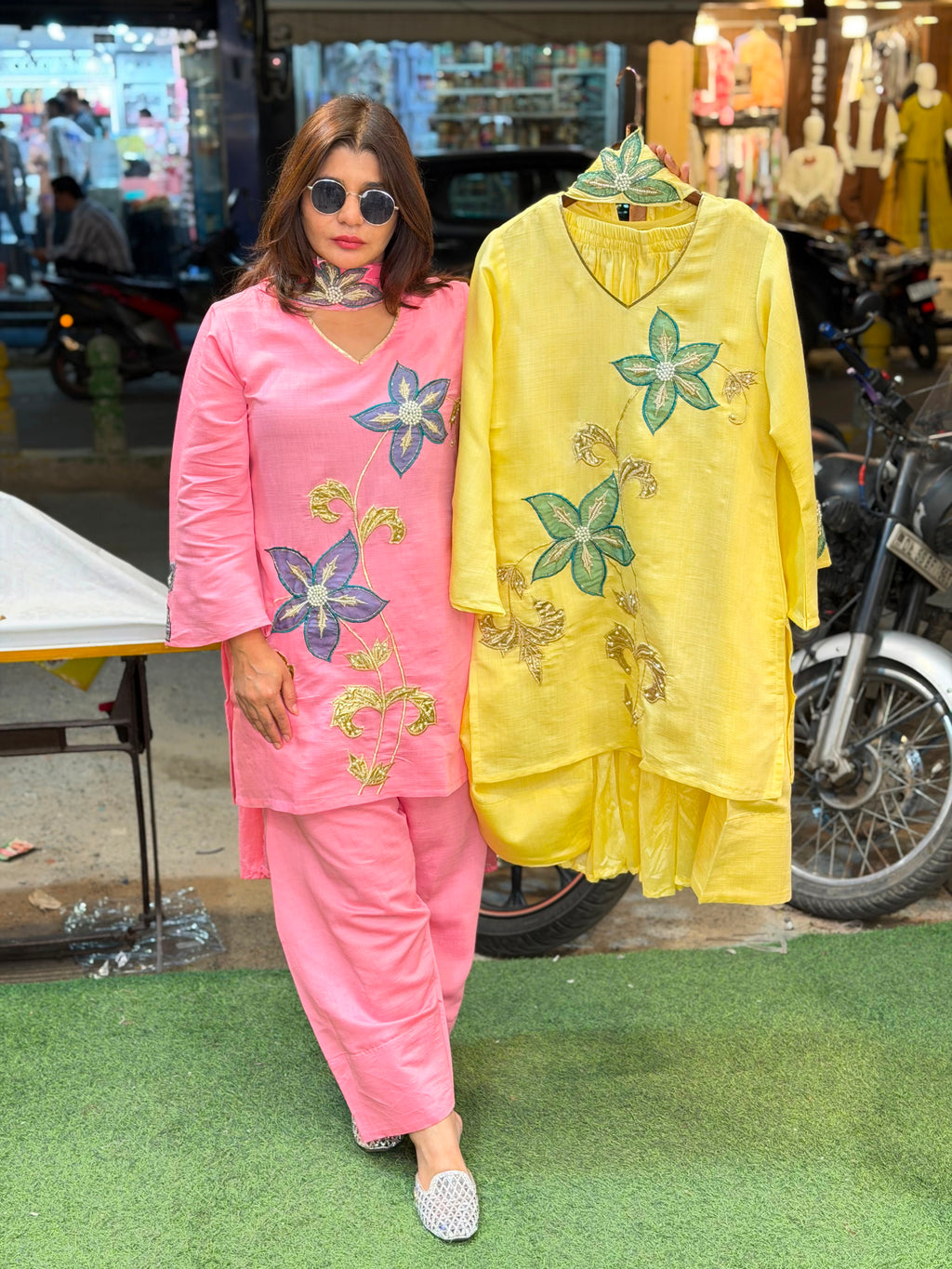 Cotton Silk Co-ord Set with farshi salwar