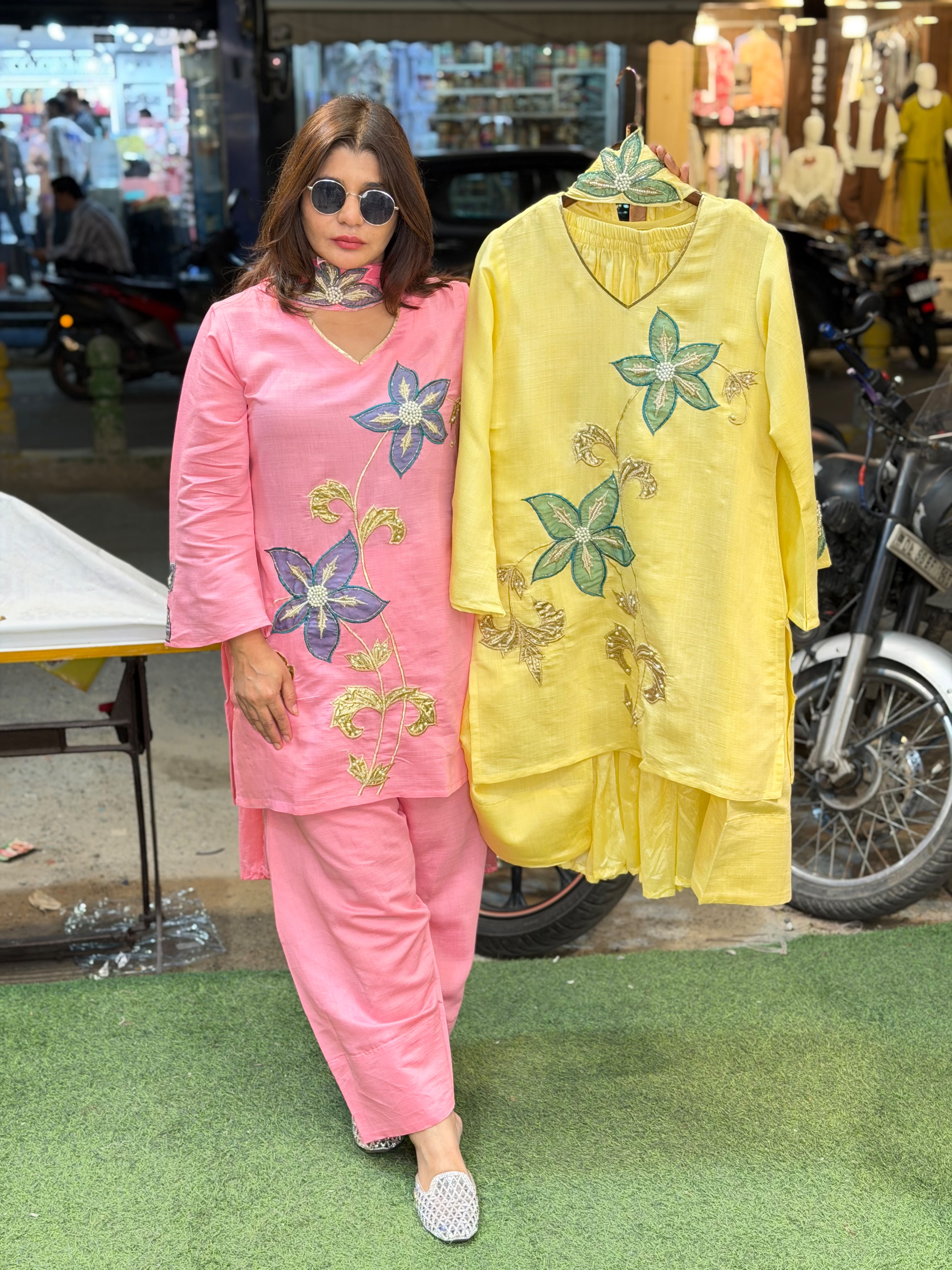 Cotton Silk Co-ord Set with farshi salwar