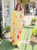 Pure Pakistani printed Muslin Suit with Dupatta , Elegant Ethnic Wear