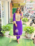 Pure crepe 2 pc coord set with potli