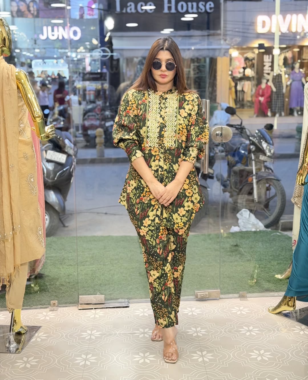 Pure muslin printed coord set