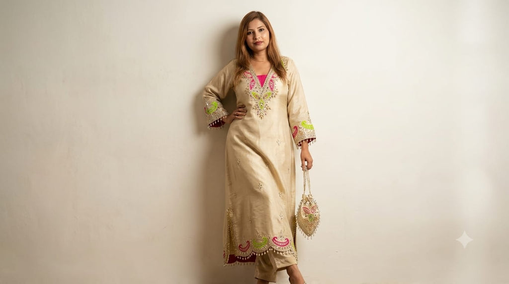 LONG DRESS with original mirror and gotta patti work