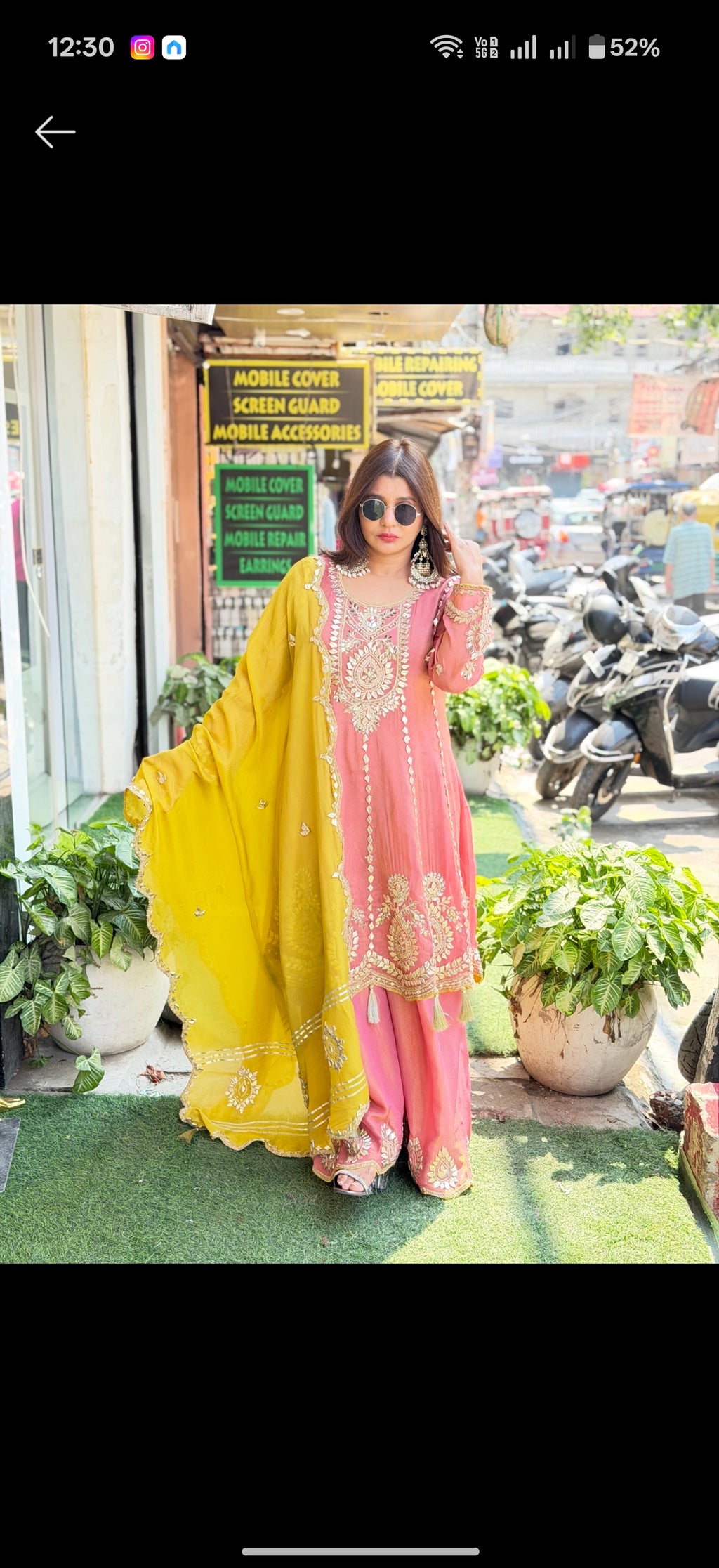 Pure tissue short anarkali suit with original gotta work