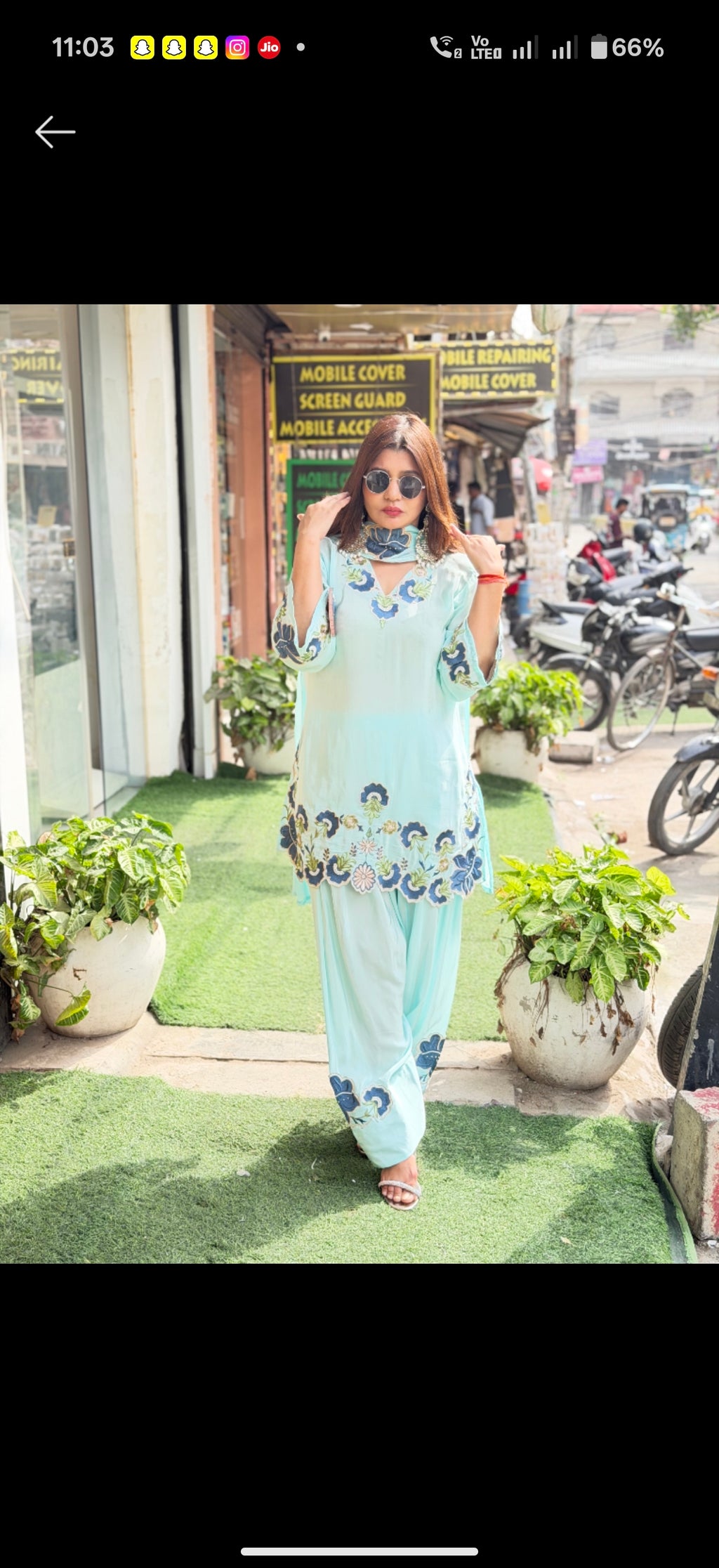 Pure Crepe Handwork coord set with farshi salwar