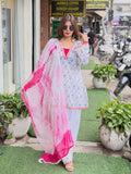 Printed cotton co-ord set with farshi salwar